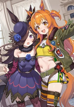 (kuroiino) Rice Shower&Mayano Top Gun ライスシャワー&マヤノトップガン (uma musume pretty derby) [AI Generated]