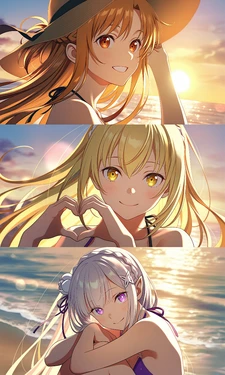 [AI Generated] triple heroine 2