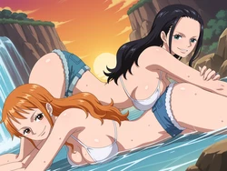 ArtKymi | Nami x Robin | One piece [AI Generated]