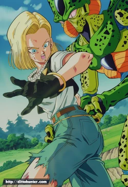 [Ditto Seeker] WIF - Android 18 & Imperfect Cell (Dragon Ball Z) The Shadow of Absorption [Ai Generated]