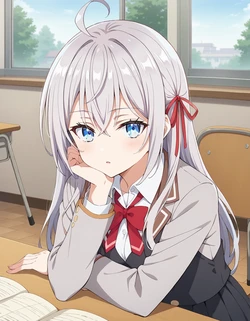 Alya-san made to stand stark naked for forgetting her homework. [AI Generated]