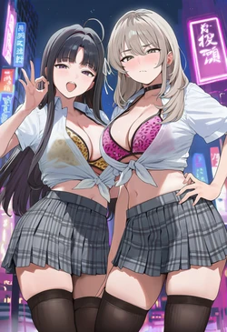 [Milk tooth/nyushi] 安和すばる＆河原木桃香 アメスク３Pセックス  [AI Generated]