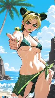 [WienerGens] Jolyne Kujo enjoys the Florida beach (Jojo's Bizarre Adventure) [AI Generated]
