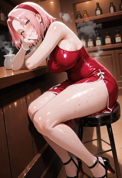 [LewdCreationAI] Sakura Haruno Red Dress | NARUTO [62] (Patreon) [AI Generated]