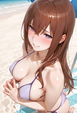 [AI Generated] 水着デート【前編】牧瀬 紅莉栖 (シュタインズゲート)