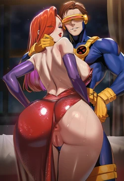 ChocoPizza / ChocoBurger - Jessica Rabbit X Cyclops (X-Men) [AI Generated]