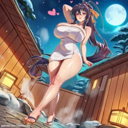 [Tamagochiiii] Akeno's Onsen Surprise (AI Generated)