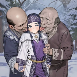 [yourojisan] (Request) [NSFW] アシㇼパ Asirpa with oldmen [AI Generated]