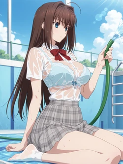 [Kurohime] 蒼崎青子（プール・白シャツ）[AI Generated]