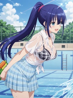 [Kurohime] 夕桐アヤノ（プール・白シャツ）[AI Generated]