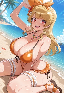 [nankoai] Aimoto Rinku - 愛本りんく(D4DJ) -req-swimsuit-bikini-beach-encounter.loss- (Patreon) [AI Generated]