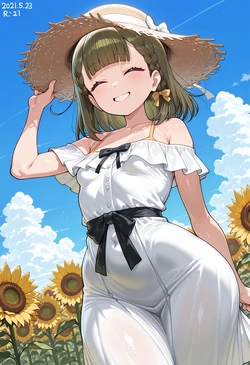 [nankoai] Kosuzu Kachimachi -徒町 小鈴 -req-sundress-bus.stop-outdoors-rain (Patreon) [AI Generated]