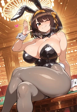 [nankoai] Haruhi Suzumiya -涼宮ハルヒ(Haruhi)-req-bunnysuit-casino-indoors-BBC- (Patreon) [AI Generated]