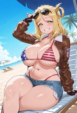 [nankoai] Mari Ohara -小原鞠莉-american.bikini-denim.shorts-beach-beach.house-BBC- (Patreon) [AI Generated]