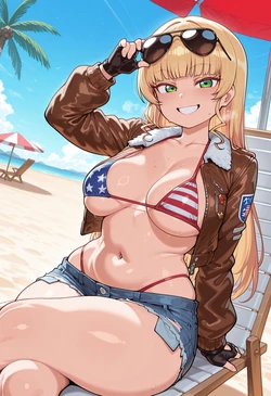 [nankoai] Sumire Heanna- 平安名すみれ -req-american.bikini-denim.shorts-beach-beach.house-4thJuly-BBC- (Patreon) [AI Generated]