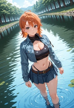 [HenryBoya] Thigh highs soaked, shirt unbuttoned low [AI Generated]