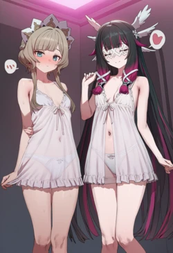 [hsans2] Sandrone&Columbina [AI Generated]