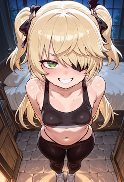 [nankoai] Fischl - フィッシュル(Genshin Impact)-req-sports.bra-leggings-bedroom-hilichurl-BBC-NTR- (Patreon) [AI Generated]