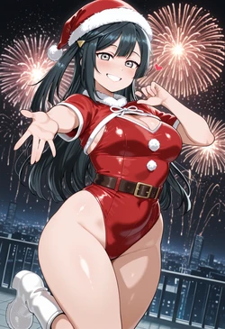 [nankoai] Setsuna Yuki - 優木 せつ菜 -req-christmas.bikini-rooftop-fireworks- (Patreon) [AI Generated]