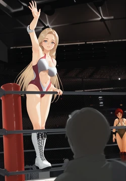 格闘一家のエリート娘 VS 改造女性レスラー [AI Generated]