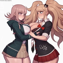 Lucyla803 Chiaki Nanami & Junko Enoshime Groping [Request] Cathyl / centorea shianus [AI Generated]