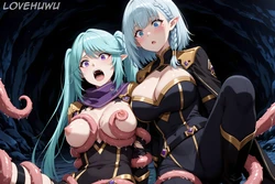 [LoveHUwU] Beta and Epsilon [ tentacles | NTR | 3p ] | the eminence in shadow [AI Generated]
