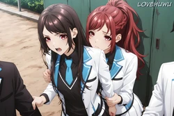 [LoveHUwU] Houjou Kaori and Kazama Kaede [ NTR | 3p | Pregnant ] | | Isekai de Cheat Skill wo Te ni Shita Ore wa [AI Generated]