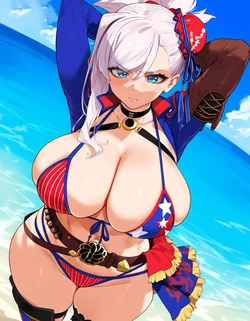 Lucyla803 Miyamoto Musashi (swimsuit berserker) x BBC [Request] (80+ extra images) [AI Generated]