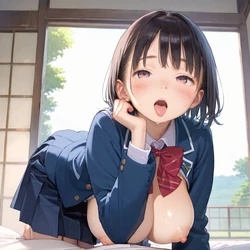 上京していた童顔巨乳幼なじみが排卵日でムラムラしてる02[AI Generated]