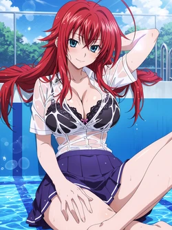[Kurohime] リアス・グレモリー（プール・白シャツ）[AI Generated]