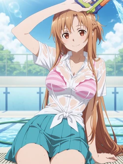 [Kurohime] アスナ（プール・白シャツ）[AI Generated]