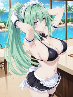 [Kurohime] グリーンハート（メイドビキニ）[AI Generated]