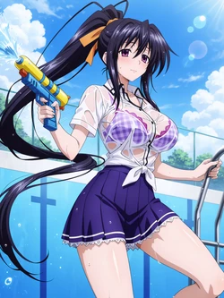 [Kurohime] 姫島朱乃（プール・白シャツ）[AI Generated]