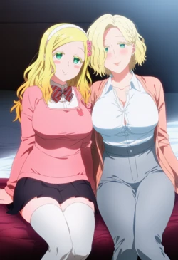 [Corudozera] [130pics] Carol Olston x Ferris Olston - 3P FFM (キャロル・オールストンxフェリス・オールストン) / Tomo-chan Is a Girl! (トモちゃんは女の子！) [AI Generated]