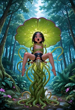 [AI Generated] little girl and flowers