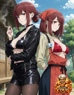 Yamada/Tayama hentai | Smoking Behind the Supermarket parody [AI Generated]