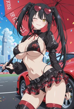 [Meowu laha/MeowLucy] Kurumi Tokisaki | Race Queen 🏁❤️🖤 (Patreon) [AI Generated]