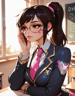 (Carmin Roux) D.VA OVERWATCH Academy Girl ( AI GENERATED ) P1 [AI Generated]