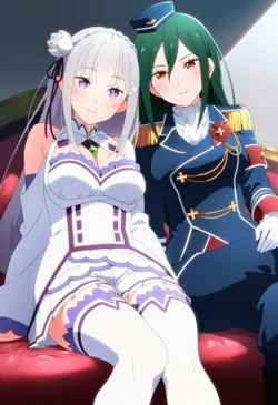 [Corudozera] 155pics Crusch Karsten x Emilia (クルシュ・カルステンxエミリア) / Re:Zero - Starting Life in Another World (Re:ゼロから始める異世界生活) (Patreon) [AI Generated]