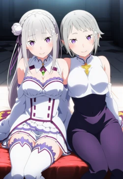 [Corudozera] [130pics] Emilia x Fortuna - 3P FFM (エミリアxフォルトナ) / Re:Zero - Starting Life in Another World (Re:ゼロから始める異世界生活) (Patreon) [AI Generated]