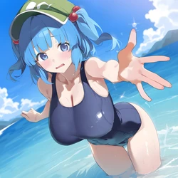 (Bluebird) Nitori Kawashiro swimsuit [AI Generated]