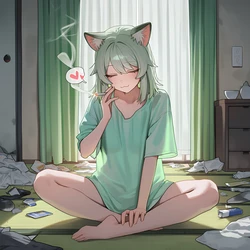 ヤニねこの家賃日 [AI Generated]