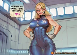 [Amadeus V] Star-Spangled Tribute (Star and Stripe x Uraraka x Ryuko Matoi x Momo Ayase) [English] [Full Comic] [AI Generated]