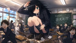Giantess Tomoko Kuroki daydream [AI Generated]