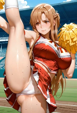 Yuuki Asuna／Sword Art Online Cheerleader・creampie・SEX・pregnant_belly・pregnancy [AI Generated]