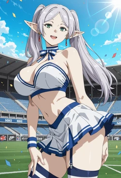 [Meowu laha 💘] Frieren | Cheerleader ⚽🩵🤍 [AI Generated]