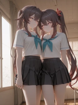 [AI Generated] 花火 and 胡桃
