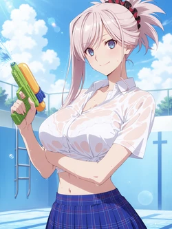 [Kurohime] 宮本武蔵（プール・白シャツ）[AI Generated]