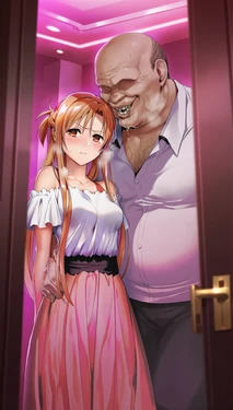 [D.D.] Asuna x Middle-Aged Man : Peeping NTR [AI Generated]