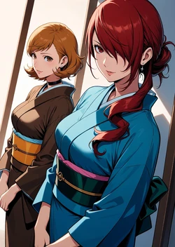 [Otaku Hentai World] Mitsuru Kirijo and Yukari Takeba | 桐条美鶴と岳羽ゆかり | 175 pictures 💮 Persona 3 | ペルソナ3 [AI Generated]